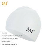 Mũ bơi 361 silicone chống nước, size lớn phù hợp cả vòng đầu to, bơi lội và thi đấu tập luyện