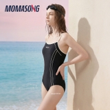 Bộ Bơi Nữ Liền Thân Cao Cấp Thiết Kế Thể Thao Chuyên Nghiệp, Che Bụng Tôn Dáng màu Đen Xanh Momasong