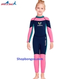 Bộ Wet dài, bé gái, màu Than Hồng, 2.5mm DIVE&SAIL-M150552K