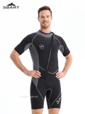 Bộ bơi giữ nhiệt nam, cộc tay dáng liền, màu đen, vải dày 1.5mm, Sbart 1546