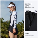 Bộ bơi nữ dài tay đen trắng, quần rời 361 - SLY222106