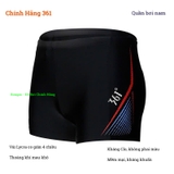 Quần bơi nam 361, nhanh khô co giãn, dáng thời trang, màu đen hoạ tiết