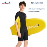 Bộ bơi giữ nhiệt cộc tay, màu đen vàng, vải dày 2.5mm, Dive & Sail