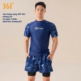 Bộ bơi nam cộc tay, màu xanh, Speed zone, vải chống nắng UPF50+, 361
