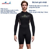 Bộ bơi giữ nhiệt dài tay, màu đen hông xanh, vải dày 1.5mm Dive & Sail