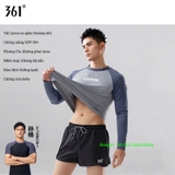 Bộ bơi nam 361, dài tay chống nắng UPF 50+, kháng Clo, Racing, màu xám
