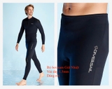 Bộ bơi giữ nhiệt nam, dài tay dáng rời, màu đen, vải dày 1.5mm Dive Sail