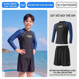 Bộ bơi bé trai dài tay chống nắng UPF 50+ Kháng Clo co giãn dáng quần 2 lớp 361