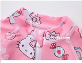 Bộ bơi bé gái cộc liền hồng Kitty, vải cao cấp chống nắng