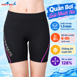 Quần bơi giữ nhiệt nữ chất vải dày 1.5mm màu đen viền tím Dive Sail