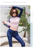 Áo bơi nữ dài tay Hồng, tay than Sbart-9025