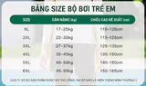 Bộ bơi bé trai chống nắng UPF 50+, kháng Clo, xanh cộc tay big size, Yuke