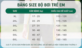 Bộ bơi bé trai dài tay chống nắng UPF 50+, kháng Clo, xanh dáng rời quần 2 lớp Yuke