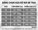 Bộ bơi chống nắng cao cấp UPF50+ Kháng Clo co giãn ngắn tay dáng rời xanh than MOMASONG
