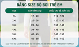 Bộ bơi trẻ em dài tay chống nắng UPF 50+, kháng Clo, xanh dáng liền Yuke