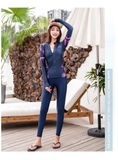 Áo dài nữ Sabrt than, tay lá hồng tím, kéo khóa 9051