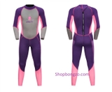 Bộ bơi Wetsuit bé gái, tím hồng, dài liền, 2mm Sbart-1213