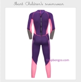 Bộ bơi Wetsuit bé gái, tím hồng, dài liền, 2mm Sbart-1213