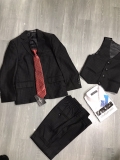 Vest Vải đen kẻ Mini World