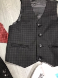 Vest Vải đen kẻ Mini World