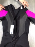 Bộ bơi Wetsuit nữ cộc liền, đen hồng, 2mm Sbart 1100