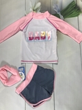 Bộ bơi dài Hồng Baby rời, quần đùi