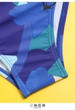 Bộ bơi bé gái bikini hoạ tiết xanh cam