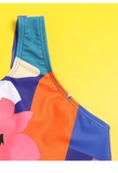 Bộ bơi bé gái bikini hoạ tiết xanh cam