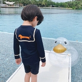 Bộ bơi dài tay màu đen, hình cún cam