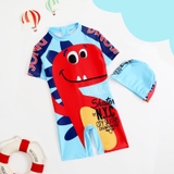 Bộ bơi bé trai cộc liền xanh biển, khủng long cộc- 2231