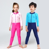 Bộ bơi cho bé chống nắng UPF50++ liền dài tay màu xanh cao cấp chính hãng Momasong (Korea)