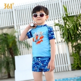 Bộ bơi bé trai cộc rời, xanh Pirate hình tôm cam 361 (SLY195039)