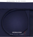 Bộ bơi nữ dài tay, xanh than, tay hoa, vải UPF50++ Momasong