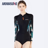 Bộ bơi nữ dài tay liền màu đen, quần tam giác, Momasong (Korea)
