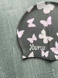 Mũ bơi Silicone người lớn, màu đen hình bướm hồng YouYou