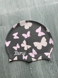 Mũ bơi Silicone người lớn, màu đen hình bướm hồng YouYou