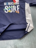 Bộ bơi cộc tay bé trai, Xanh than, cổ trắng SURF, dáng rời, Momasong (Korea)