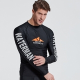 Áo bơi nam đen dài tay Sbart 760 Waterman