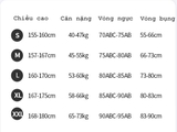 Bộ bơi nữ cộc xanh than, chân váy, tay đỏ, Momasong