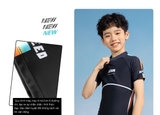 Bộ bơi bé trai cộc tay vải chống nắng kháng Clo, màu xanh swim, 361