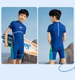 Bộ bơi bé trai cộc liền, xanh than, swim, 361