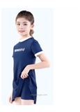 Bộ bơi bé gái liền chân váy, màu xanh than, vải chống nắng, kèm quần rời, hàng hãng cao cấp