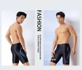 Quần bơi nam 361, màu đen, dáng lửng, hoạ tiết xanh