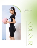 Bộ bơi nữ đen cộc liền, sumer, vải cao cấp chống nắng, hãng 361