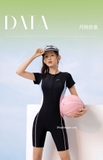 Bộ bơi nữ đen cộc liền, sumer, vải cao cấp chống nắng, hãng 361