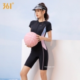 Bộ bơi nữ đen cộc liền, sumer, vải cao cấp chống nắng, hãng 361