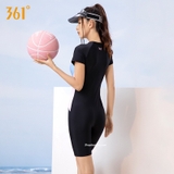 Bộ bơi nữ đen cộc liền, sumer, vải cao cấp chống nắng, hãng 361