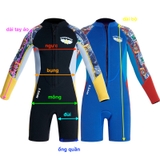 Bộ bơi giữ nhiệt bé trai, xanh dài tay liền, vải 2.5mm, Dive & Sail  M153722K/2