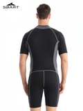 Bộ bơi giữ nhiệt nam, cộc tay dáng liền, màu đen, vải dày 1.5mm, Sbart 1546