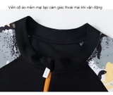 Bộ bơi cho bé vải chống nắng UPF 50+ kháng Clo, dài tay chân màu đen Space YUKE